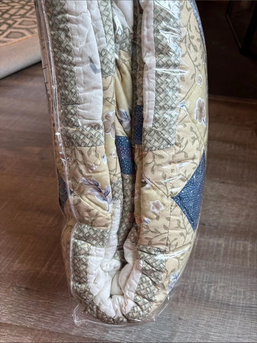 Vintage Sears Hand Crafted Patchwork Birdhouse Quilt Set Full/Queen NEW